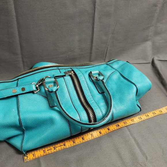 Milly Teal Leather Work Bag with Cross Body Strap - Picture 5 of 8
